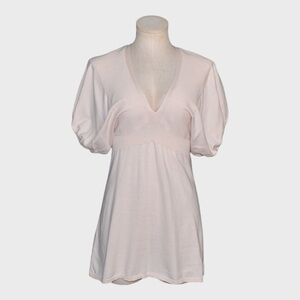 Moth for Anthropologie Puff Sleeve Cotton Knit Top